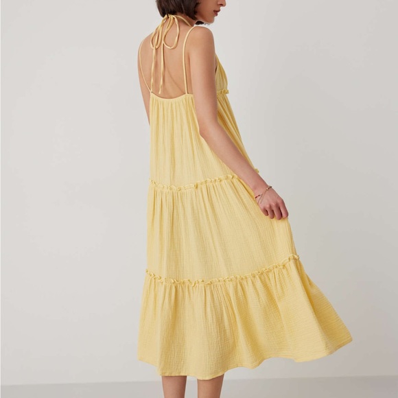 U-neckline Solid Ruffle Cami Maxi Dress - Picture 5 of 10